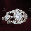 Round Cut Art Deco Engagement Lab Grown Diamond Ring - Profile View