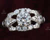 Round Cut Art Deco Engagement Lab Grown Diamond Ring in 10K - Front View