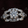 Round Cut Art Deco Engagement Lab Grown Diamond Ring - Close-up View