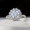 Round Cut Halo Engagement Lab Grown Diamond Ring - Close-up View