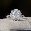 Round Cut Halo Engagement Lab Grown Diamond Ring in 14K - Side View