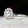 Round Cut Halo Engagement Lab Grown Diamond Ring - Perspective View