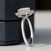 Round Cut Halo Engagement Lab Grown Diamond Ring - Profile View