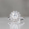 Round Cut Halo Engagement Lab Grown Diamond Ring - Ring on Hand View