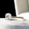 Round Cut Solitaire Engagement Lab Grown Diamond Ring in Platinum - Top View