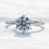 Round Cut Solitaire Engagement Lab Grown Diamond Ring in 10K - Front View