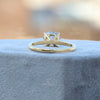Round Cut Solitaire Engagement Lab Grown Diamond Ring in 18K - Angled View