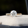 Round Cut Solitaire Engagement Lab Grown Diamond Ring in 14K - Side View
