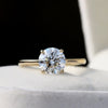 Round Cut Solitaire Engagement Lab Grown Diamond Ring in 10K - Front View