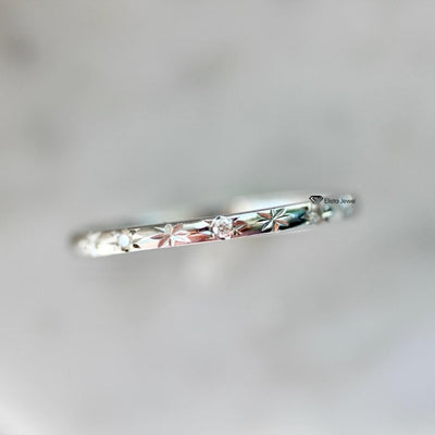 Round Cut Celestial Wedding Band