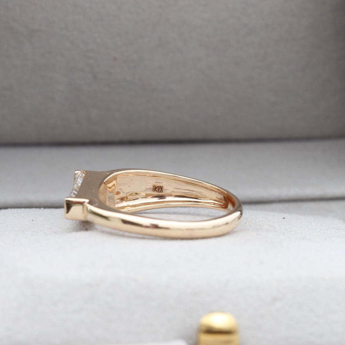 Tapered Baguette Cut Solitaire Lab Grown Diamond Ring - Ring on Hand View
