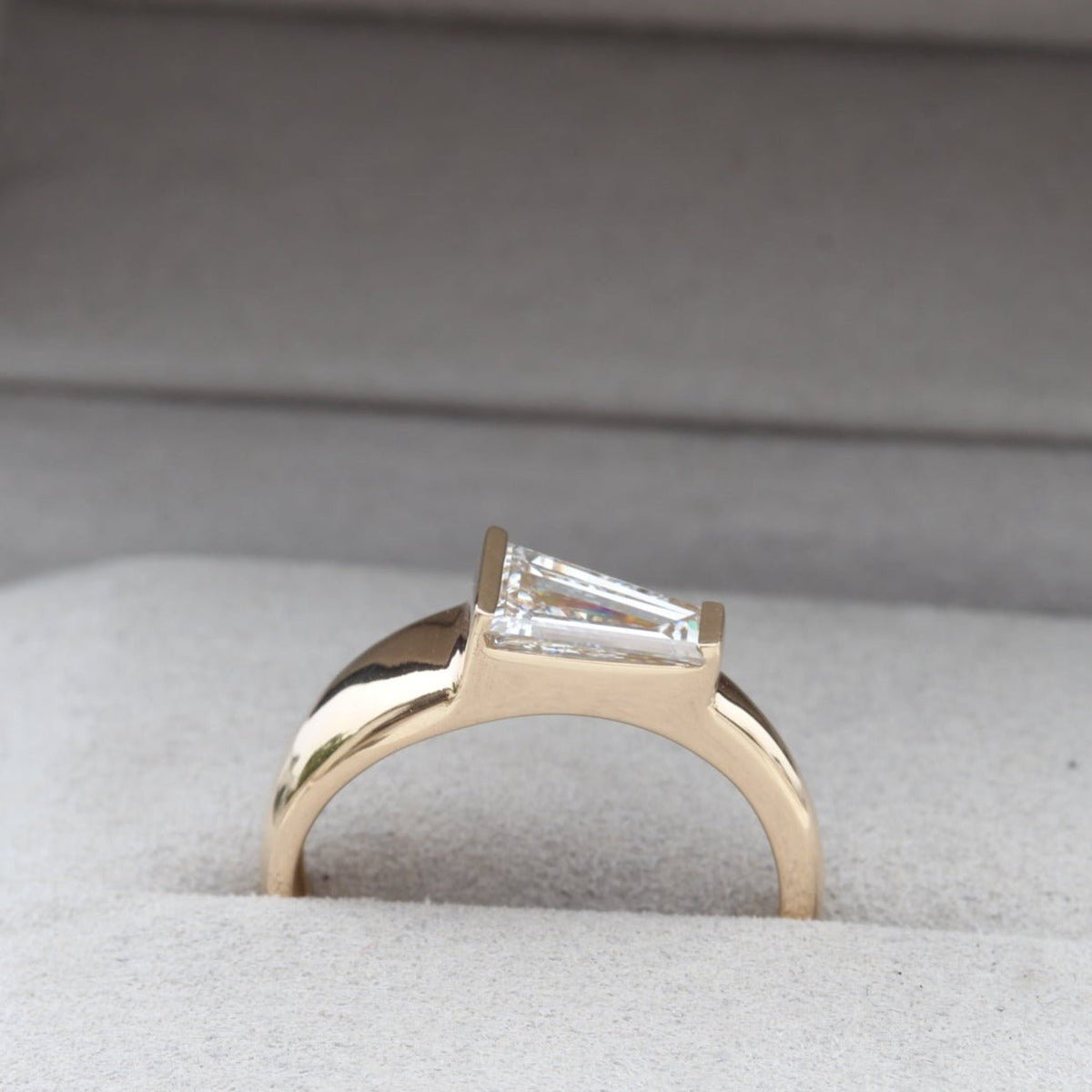 Tapered Baguette Cut Solitaire Lab Grown Diamond Ring - Lifestyle View