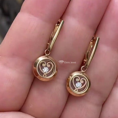 Round Cut Dangle & Drop Earrings