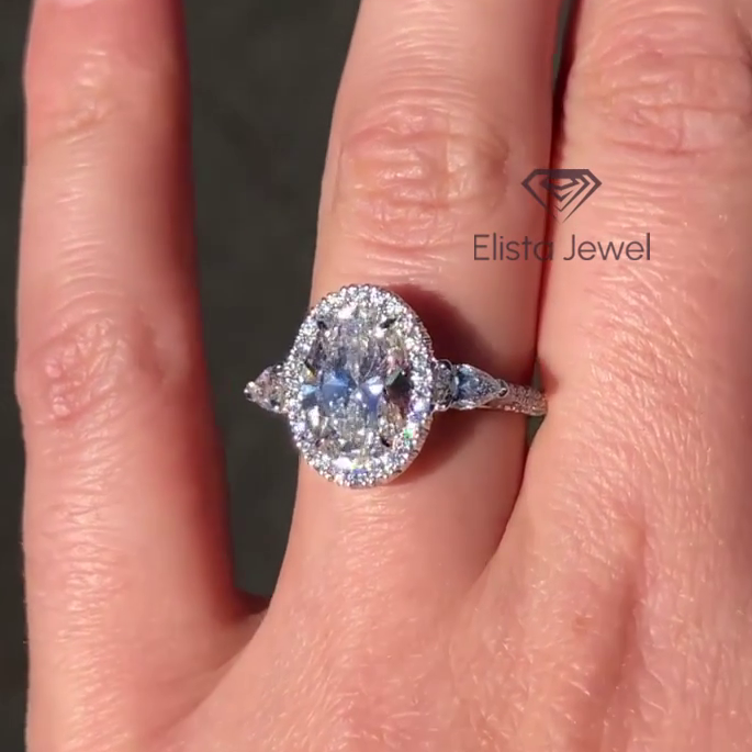 Oval Cut Three Stone Engagement Ring