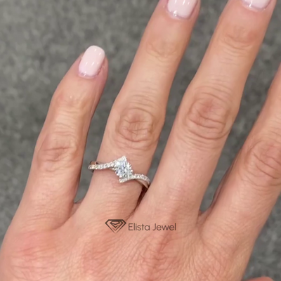 Brilliant Round Lab Grown Diamond Bypass Shank Engagement Ring