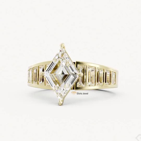 Kite Cut Channel Set Accent Ring