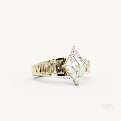 Kite Cut Channel Set Accent Ring