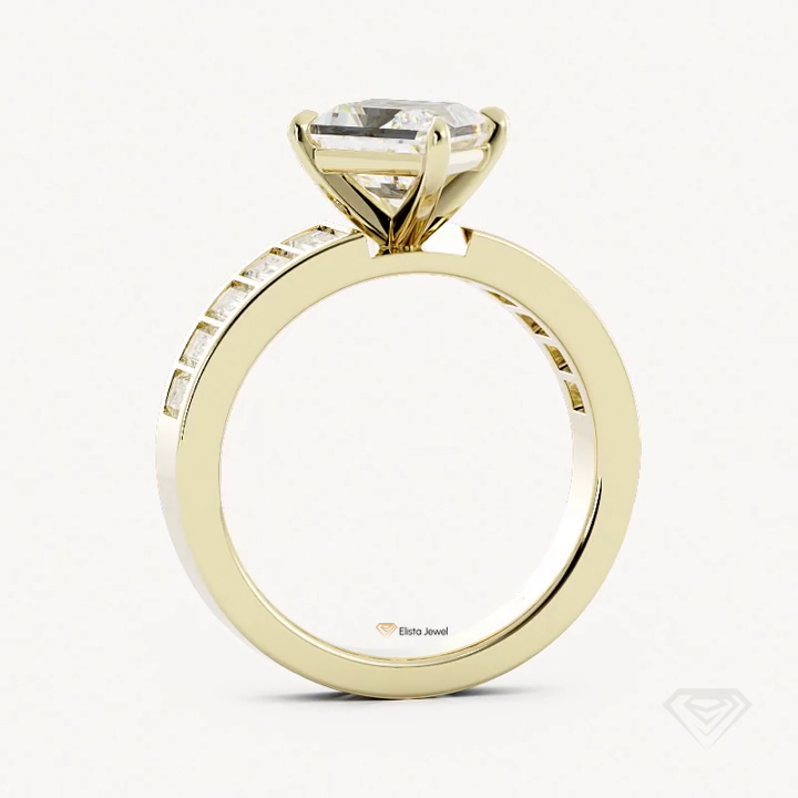Kite Cut Channel Set Accent Ring