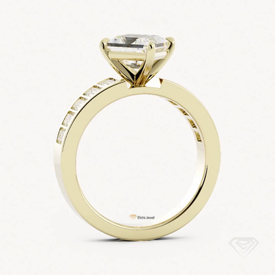 Kite Cut Channel Set Accent Ring